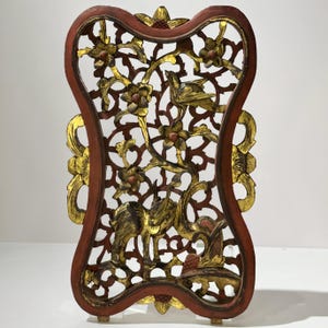 Magpie and Deer 鹿鸣春晓 1800s Antique Chinese Wood Carved Panel Hollowed-out Carvings Wall Hanging Decor Oriental Wall Ornament