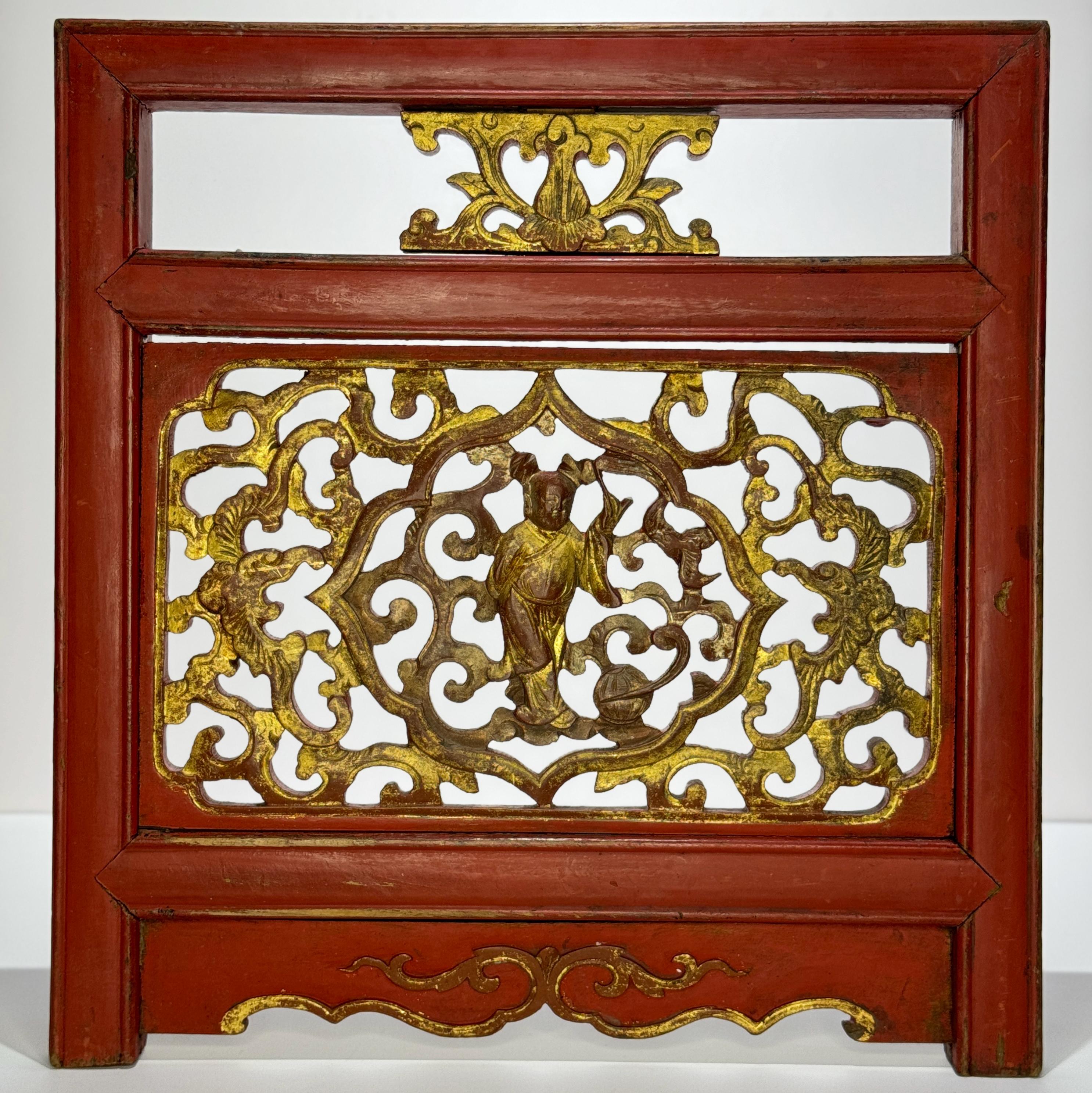 中国のアンティーク彫刻木製パネル：清朝の不滅の装飾 - Etsy 日本