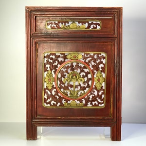 Antique Wooden Window 缠枝花卉 Chinese Floral Pattern Decor Antique 1930s Handmade Wood Furniture Home Decor Wall Hanging