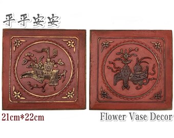 A Pair Of Antique Chinese Wood Carved Panels Home Decor Wall Hanging Decor Late Qing Dynasty Antique Wood Carvings.