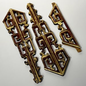 Job Lot of 5 Antique Wood Carved Furniture Accessories 1800s Qing Dynasty Handmade Wood Carvings