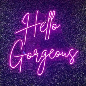 Letrero de neón "Hola Preciosa", letrero de neón personalizado, letrero de neón para salón de belleza, decoración de salón de belleza, letrero de luz LED para boda, decoración de pared para fiestas en casa, regalo para ella