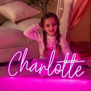 Placa de neon com nome personalizado, Placa de neon com nome personalizado, Placa de neon com nome em LED, Presente para crianças, Decoração de dormitório, Decoração de quarto de meninos e meninas, Ideias para quarto de meninas, Presente de aniversário