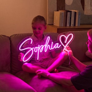Placa de LED personalizada com nome, presente para criança, placa de LED personalizada, decoração de quarto infantil, decoração de parede com luz de LED, placa de neon com nome, presente personalizado