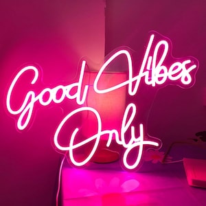 Letreiro de neon "Good Vibes Only", letreiro de neon "Handmade Wedding", letreiro de neon "Good Vibes", decoração "Positive Vibes", decoração de parede para festa, decoração de cenário para casamento
