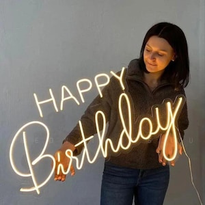 Alles Gute zum Geburtstag Leuchtreklame | Geburtstag Leuchtreklame | Benutzerdefinierte Leuchtreklame | Leuchtreklame Licht | Leuchtreklame | Led Neon Leuchtreklame Party Schild | Geburtstag Dekor