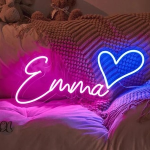 Placa de neon personalizada para decoração de quarto infantil, placa de neon com nome personalizado, placa de LED para presente de adolescente, placa de neon com nome, placa de neon para berçário, luzes de neon
