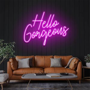 Hello Gorgeous Neon Sign, Custom Neon Sign, Salon Neon Sign, Beauty Salon Decor, Wedding Led Light Sign, Home Party Wall Decor, Gift for Her