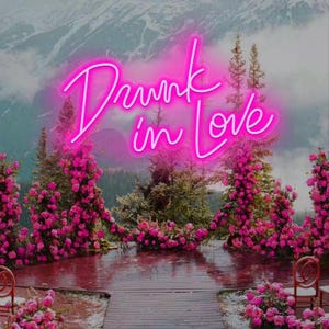 Drunk in Love Neon Sign, Wedding Decor, Wedding Neon Sign, Crazy Love Lights, Wedding Party Backdrop Wall Decor, Engagement Gifts For Lover