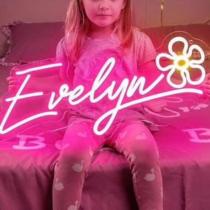 Placa de nome de LED, presente personalizado para criança, placa de nome personalizada, presente de formatura, decoração de parede com luz de placa de LED, decoração de sala com placa de nome de neon, presente personalizado