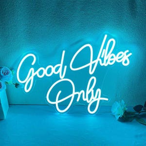Letreiro de neon "Good Vibes Only", letreiro de neon "Handmade Wedding", letreiro de neon "Good Vibes", decoração "Positive Vibes", decoração de parede para festa, decoração de cenário para casamento