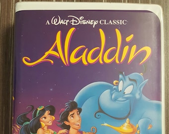 Vintage VHS Tape Walt Disney Aladdin Black Diamond Disney Tape Disney Classics Tape Robin Williams Movie Disney Collectible