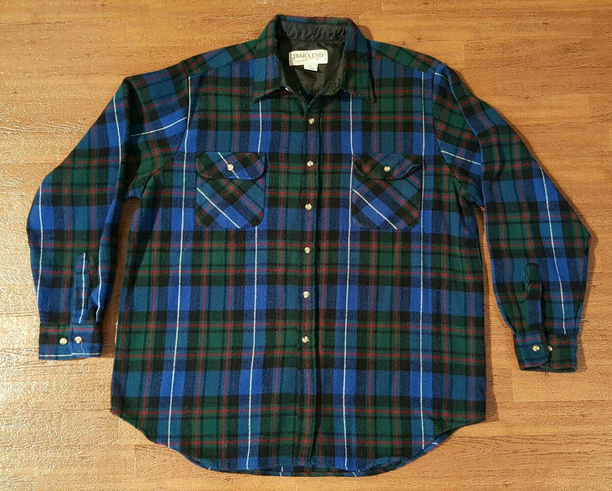 Vintage Flannel Shirt 1980s Shirt Plaid 