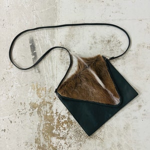小物 BLAYMORE Synthetic Leather Tie Black and grey tie-dye bomber jacket: FurSource.com