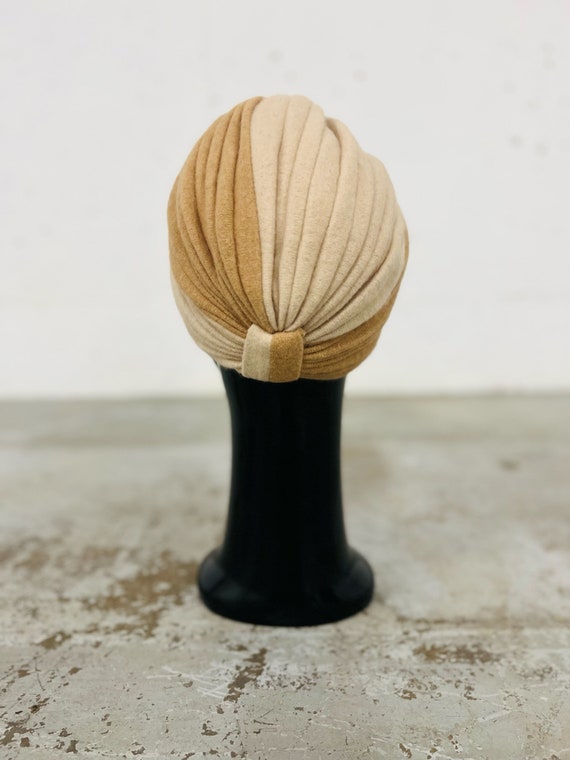 Two Tone Angora Wool Satin Lined Turban - image 3