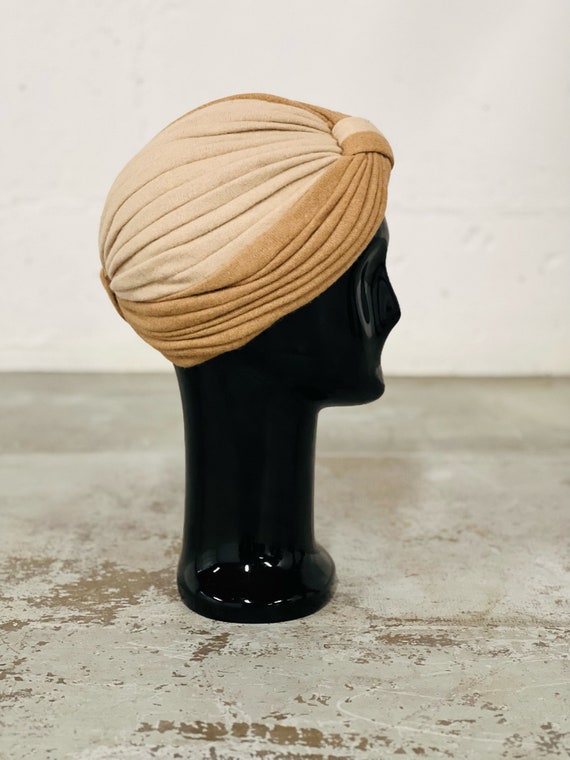Two Tone Angora Wool Satin Lined Turban - image 2