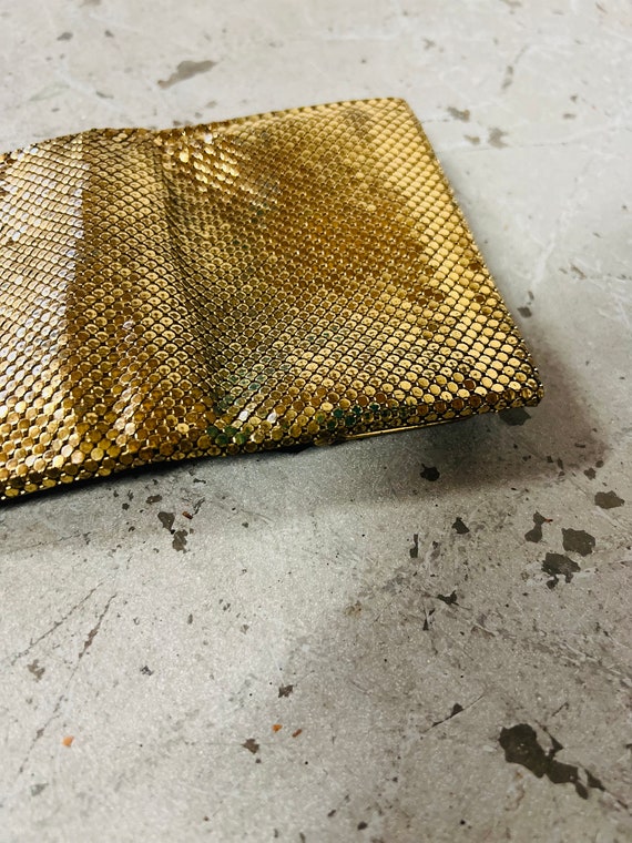 Vintage Gold Metal Mesh Bill Fold Wallet - image 7