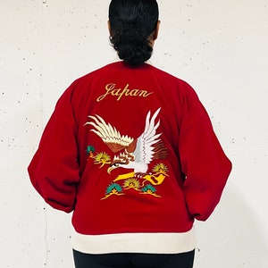 RARE Vintage Deep Red Velvet Japan Jacket 80s
