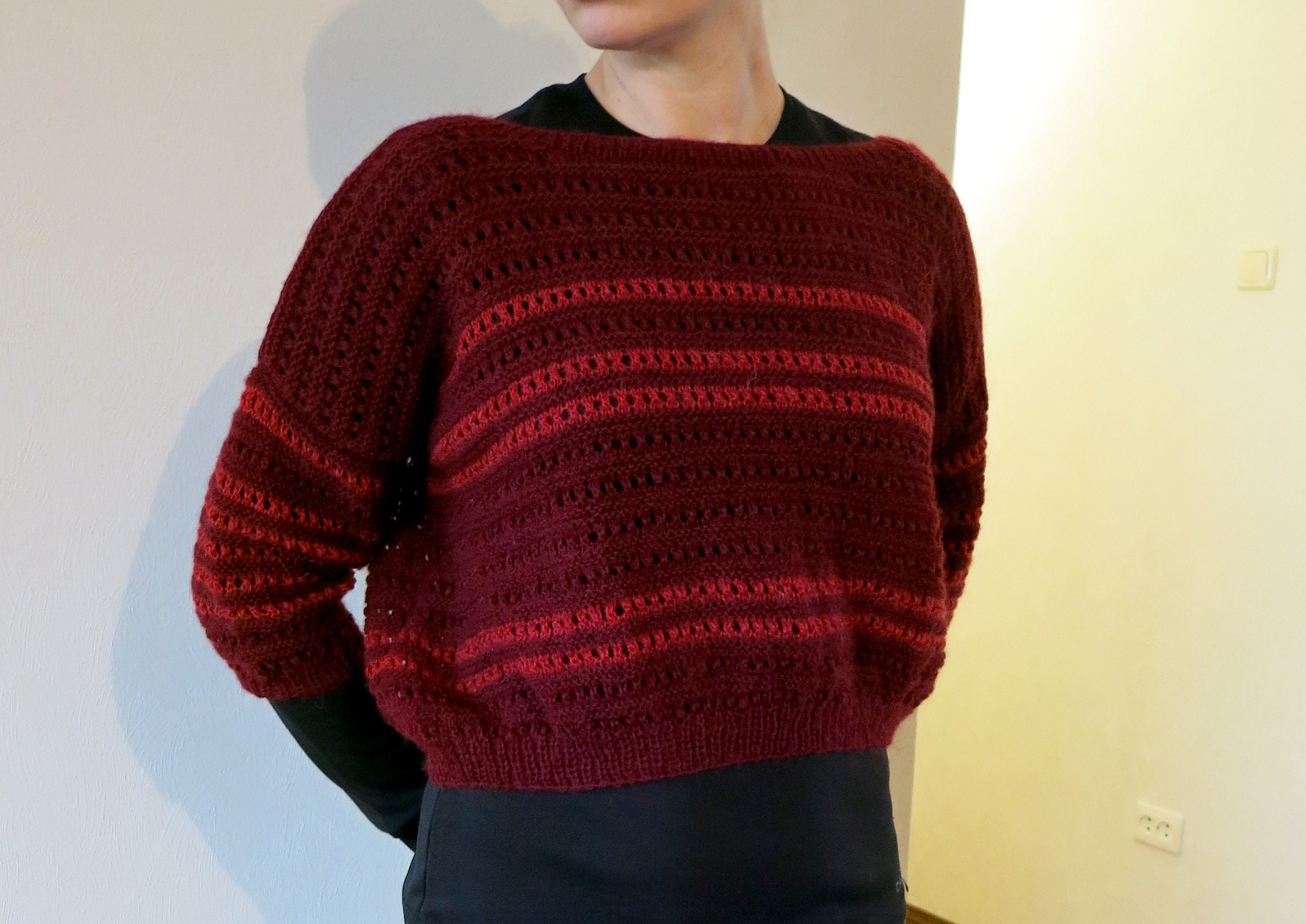 Red short sweater sale