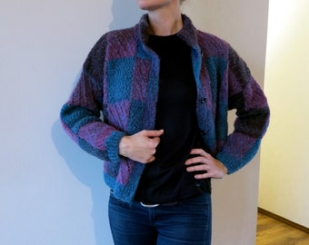 Handmade squared cardigan, very soft and warm