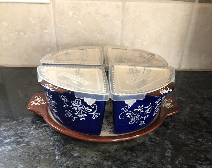 Temptations Ceramic Lazy Susan 9 Round Tray With Etsy