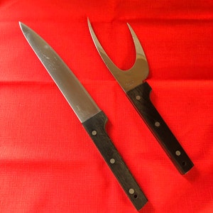 MCM Carving Set with Case, Stainless Steel, Knife and Fork Set