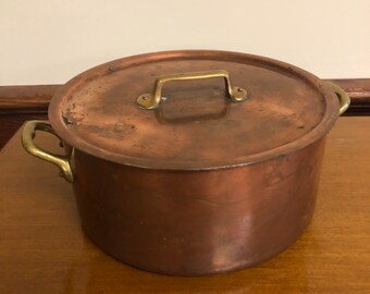 Bazar Francais Copper Pot, Made in France, 5.5 quarts includes matching lid