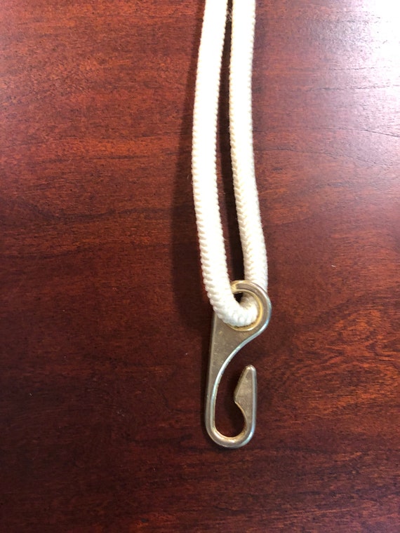 Gold Medallion and White Rope Belt, 30" long, 3 gold … Gem