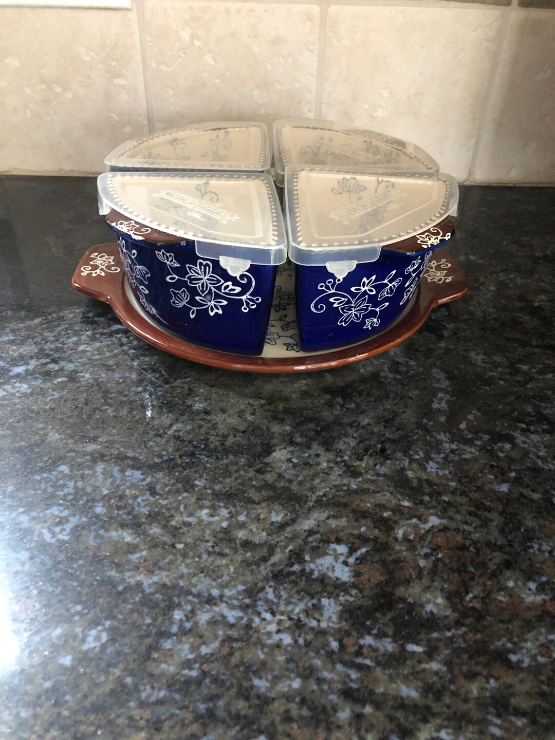 Temptations Ceramic Lazy Susan 9 Round Tray With Etsy