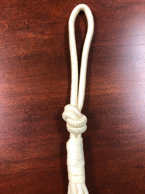 Gold Medallion and White Rope Belt, 30" long, 3 gold … Gem