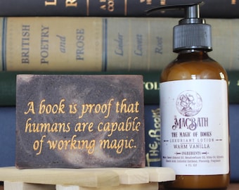 The Magic of Books Vanilla Soap, Lotion, and Soap Dish Gift Set