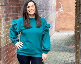 Ruffle Jumper Sewing Pattern – Easy Dressmaking, Sizes 6-22 (PDF Pattern)