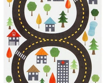 Red Blue Fabric Cushion Upholstery Craft Quilting Panel Vintage Racing Cars