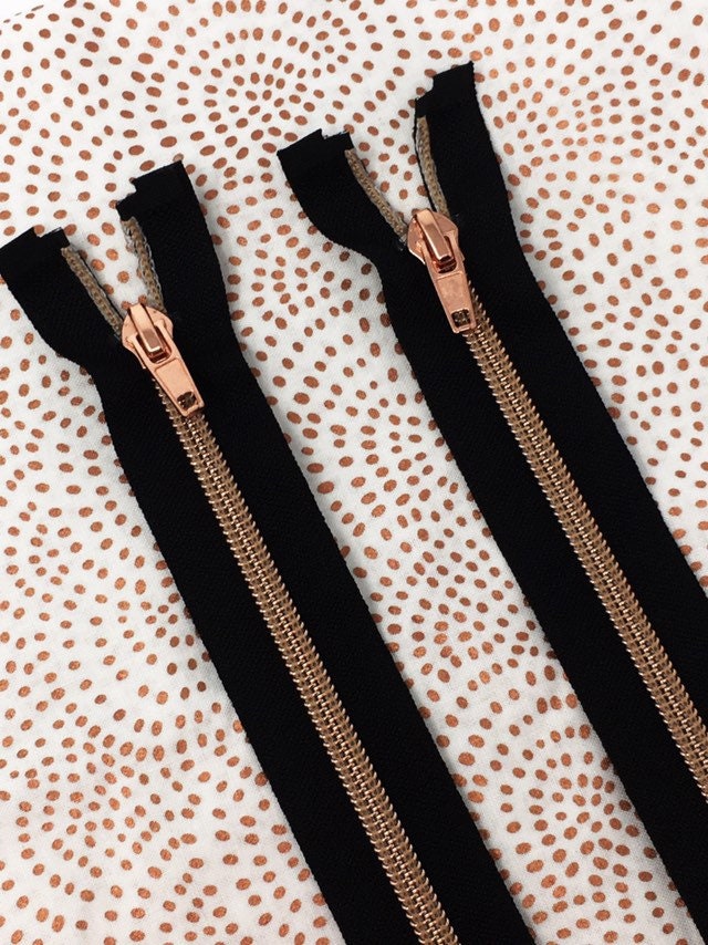 20cm Rose Gold Zip 20cm Zipper Copper Colour Open Ended Zipper