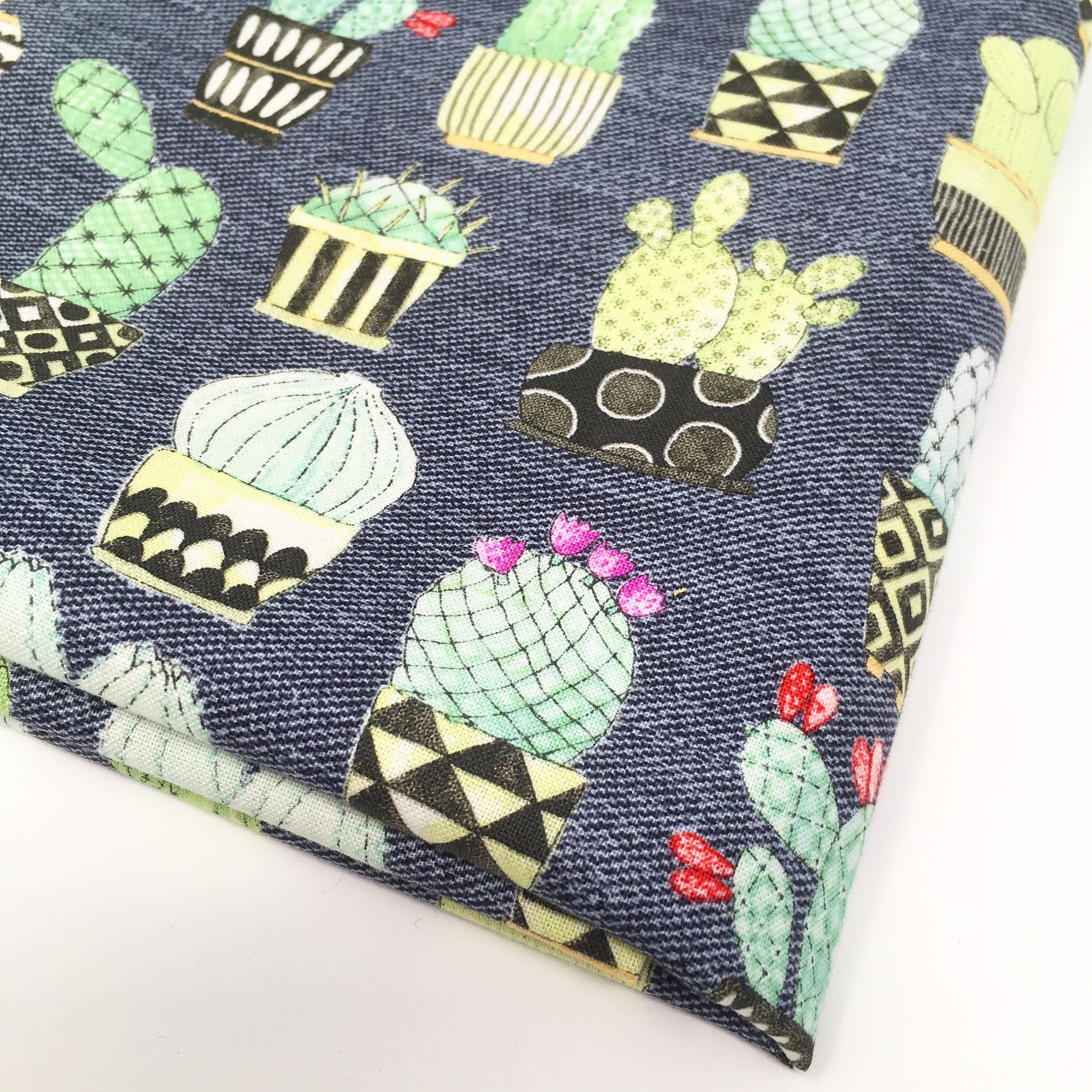 Michael Miller Cactus print cotton fabric I Cactus print fabric I Free