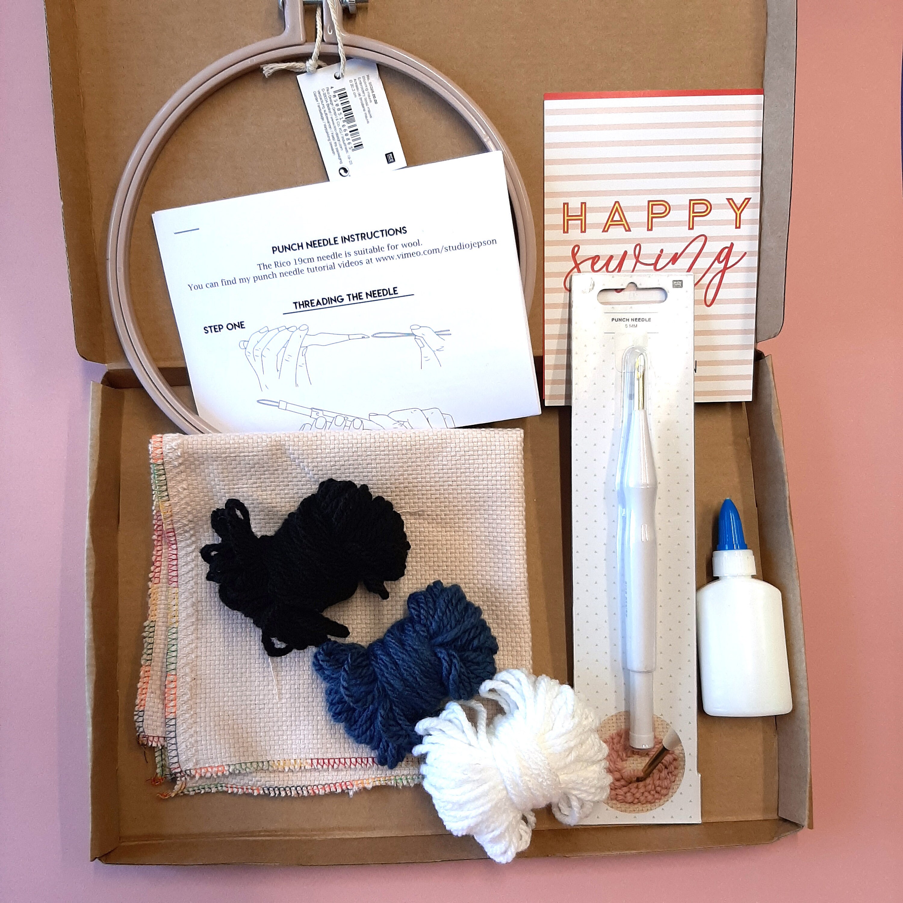 Punch needle gift set, Punch needle starter kit, Punch needle tool