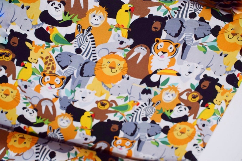 Tejido estampado de cebra selva aproximadamente 44/" de ancho por 21/" de largo