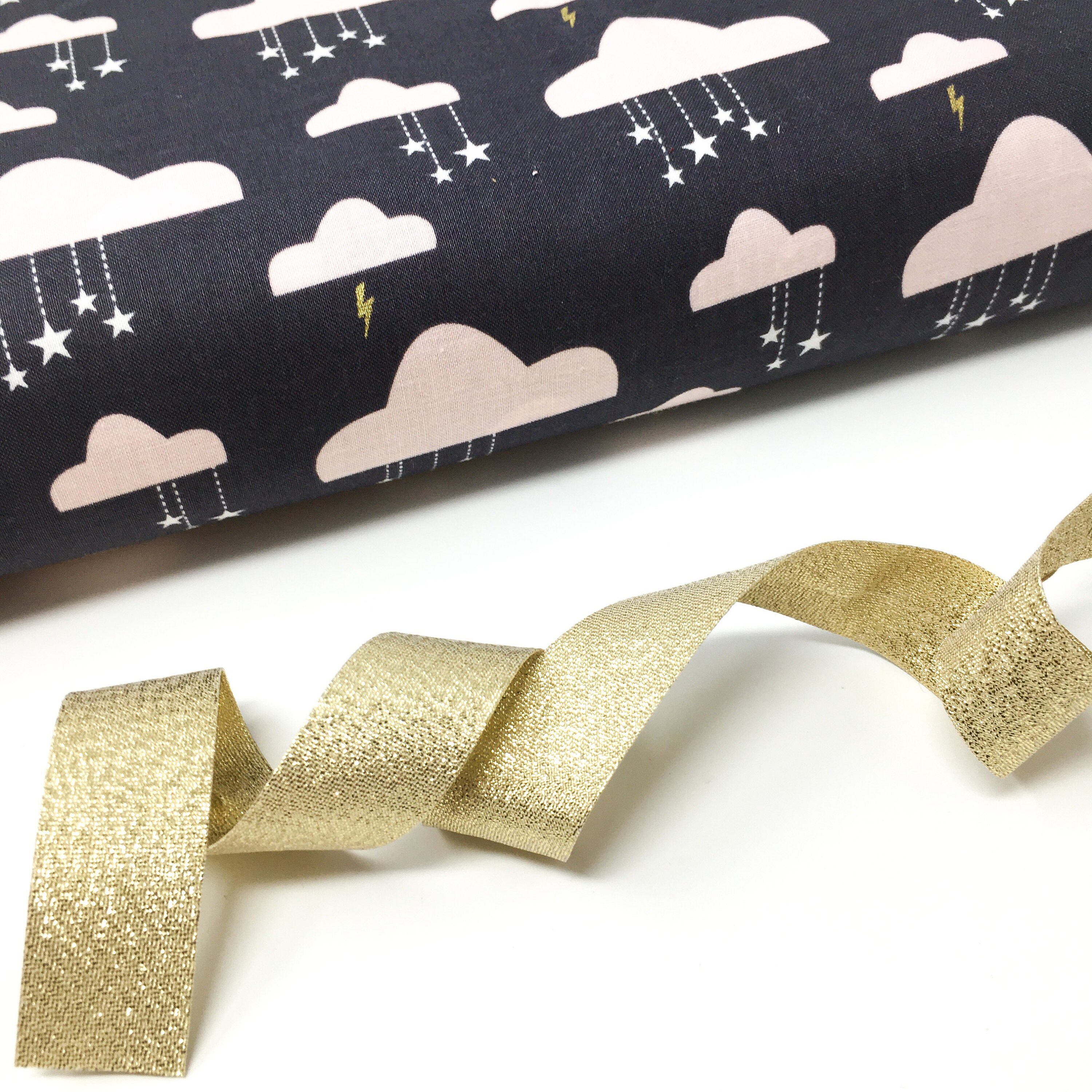 Gold bias binding tape 3m Gold lame bias binding Metallic gold bias