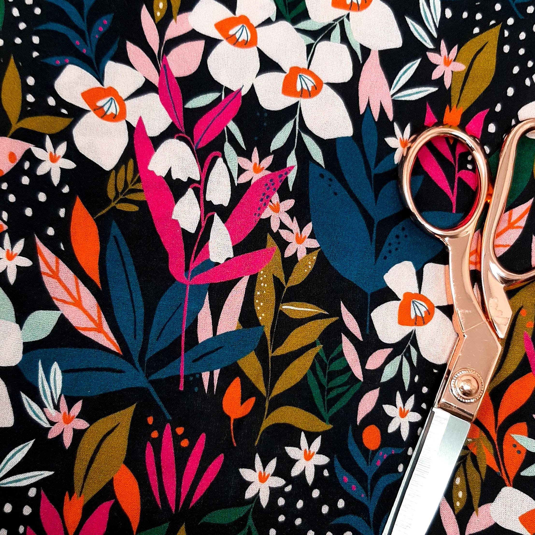 Floral Viscose Fabric Dashwood studios floral rayon fabric