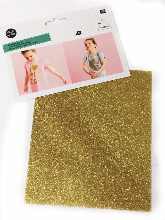 Gold Glitter Vinyl transfer sheet for fabric Rico Design Gold Glitter