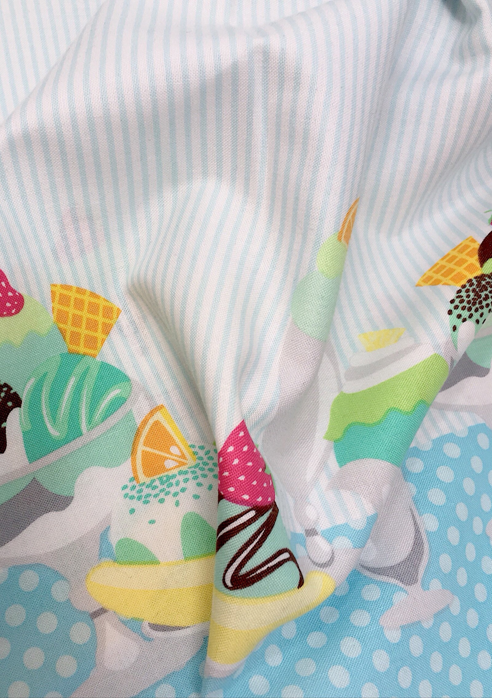 Michael miller border print fabric Kids Ice cream fabric Ice cream