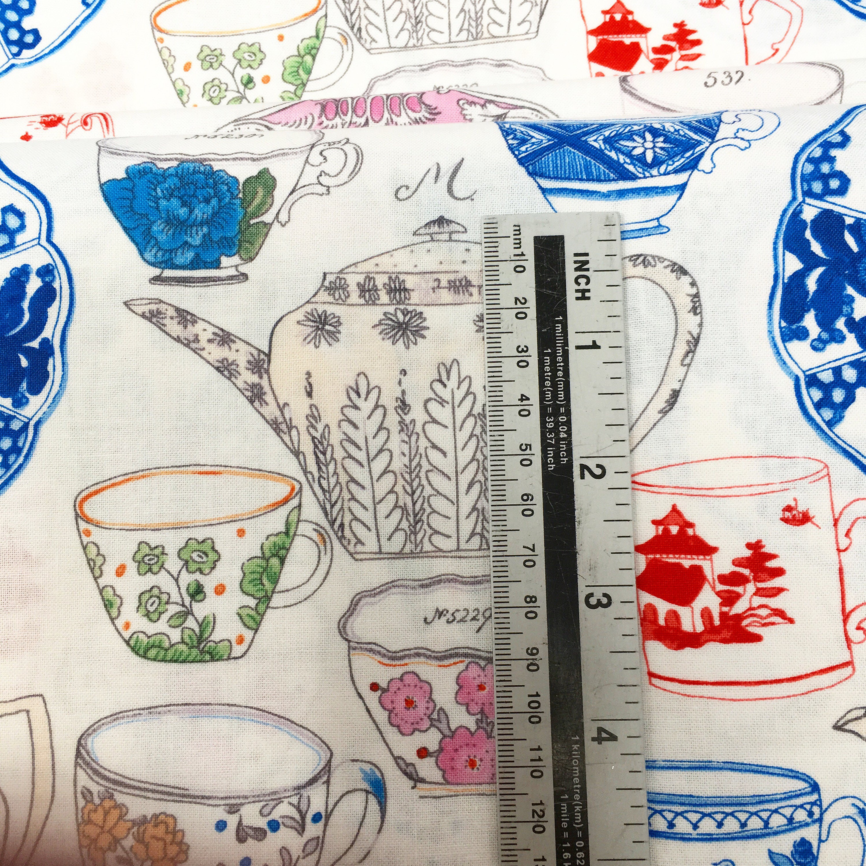 Blend printed cotton fabric, Tea garden quilt fabric, Cute tea cotton