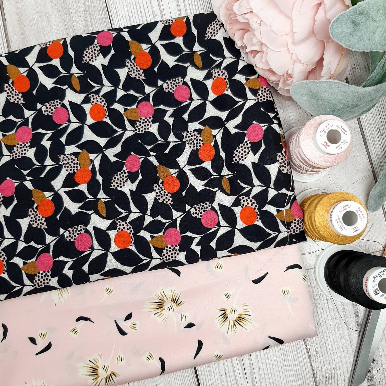 Modern Viscose Fabric for Dressmaking Dashwood studios floral neon