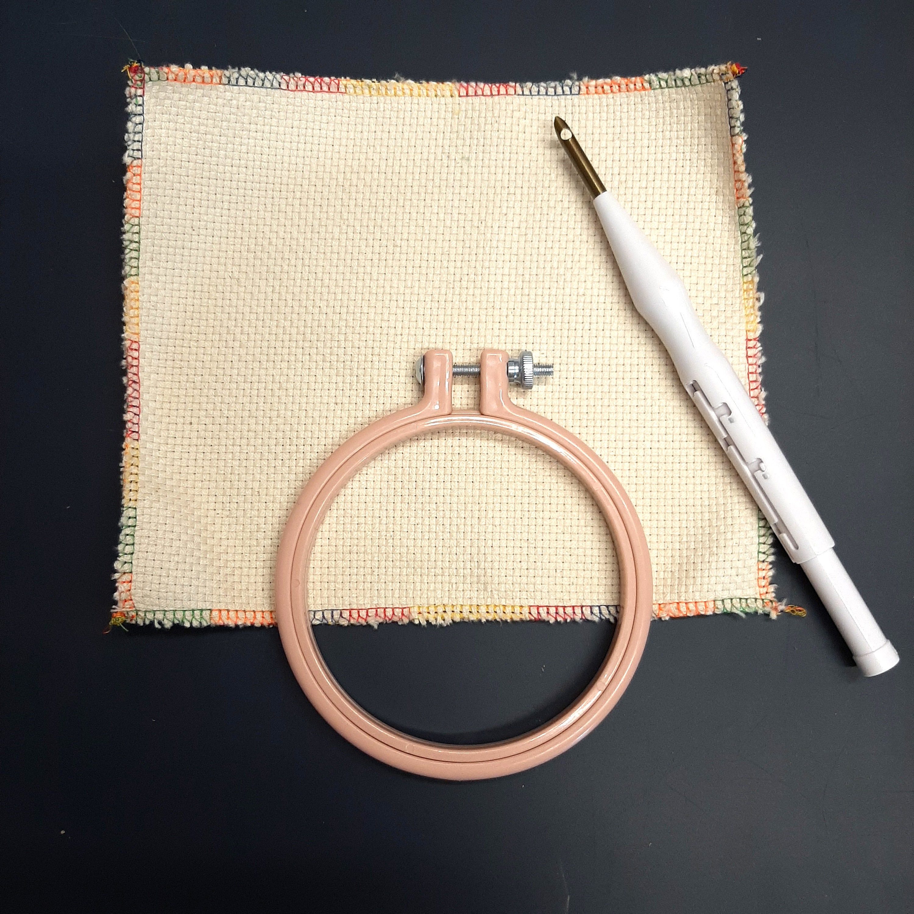 Punch needle supplies Punch needle hoop Pink punch needle kit
