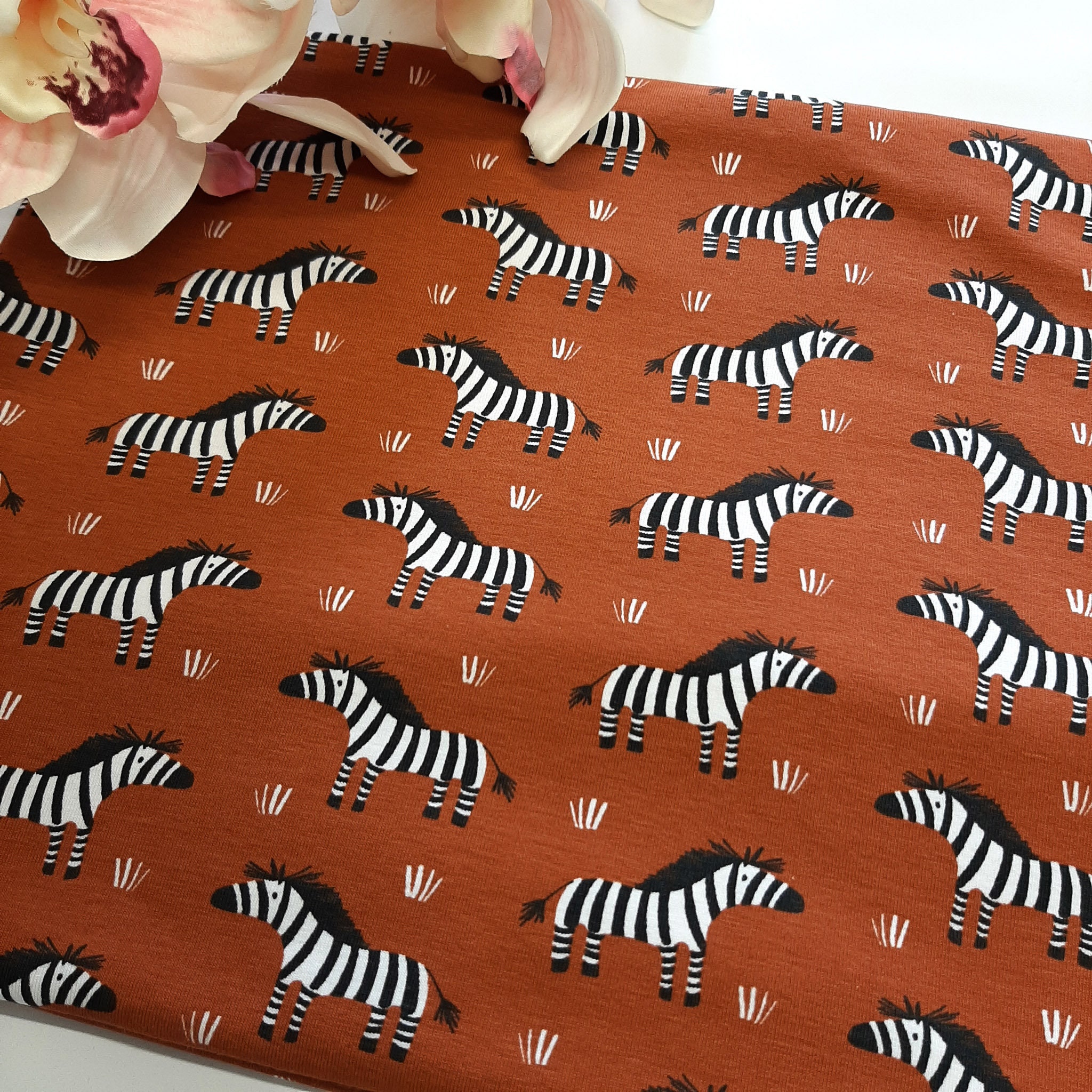 Zebra print Jersey stretch fabric Unisex fabric cotton knit Etsy