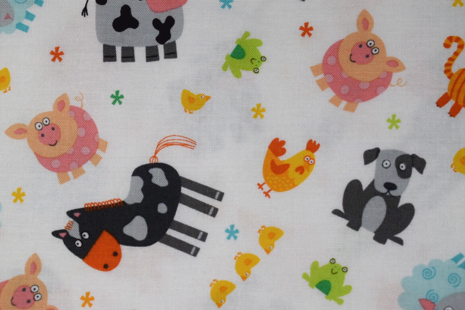 FREE SHIPPING FABRIC, Studio E printed cotton, Funny farm, printed
