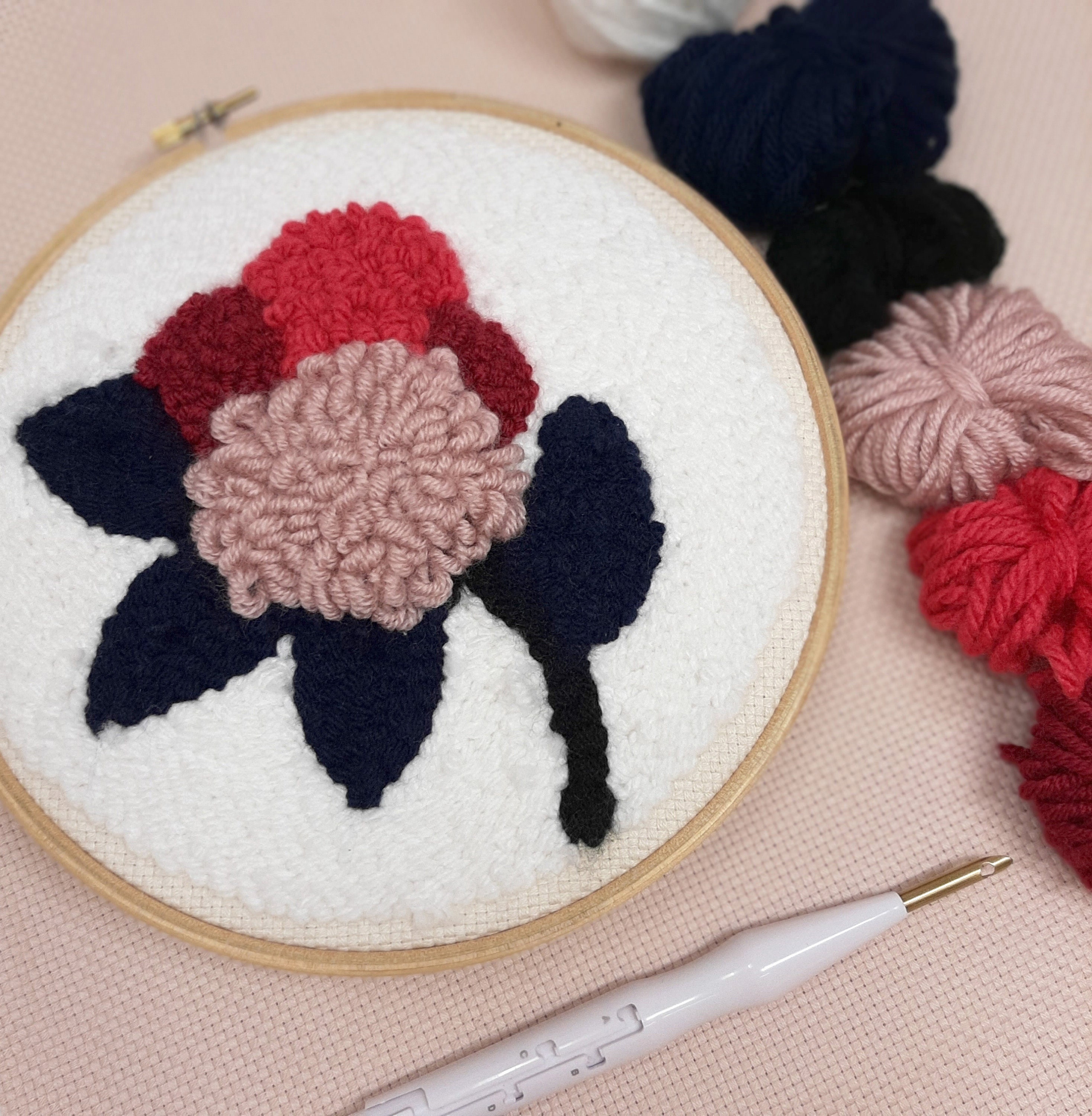 Punch needle embroidery kit floral  easy beginners punch needle Punch needle embroidery kit floral  easy beginners punch needle