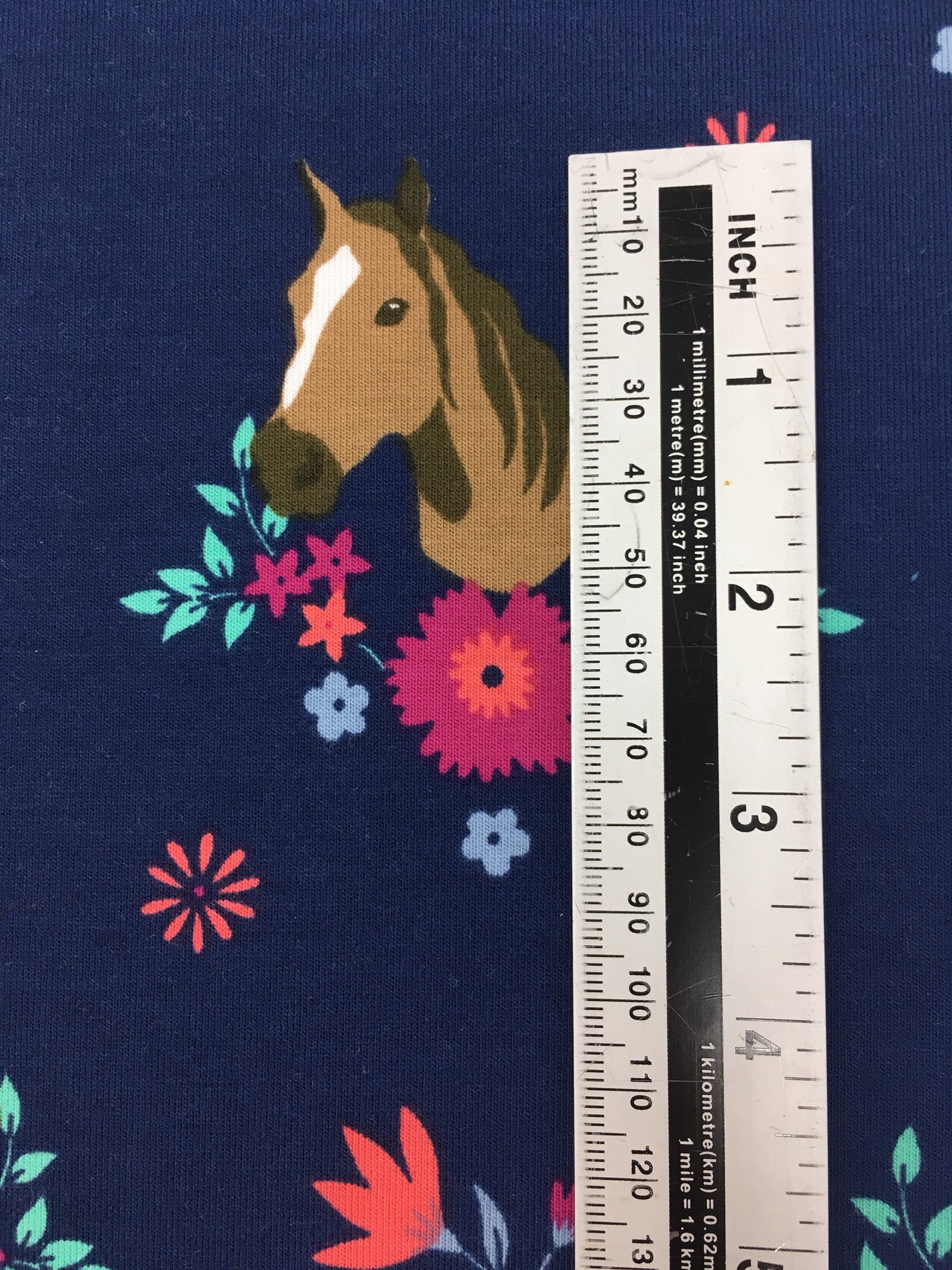 Horse fabric, horse jersey, horse print fabric, pony fabric, printed