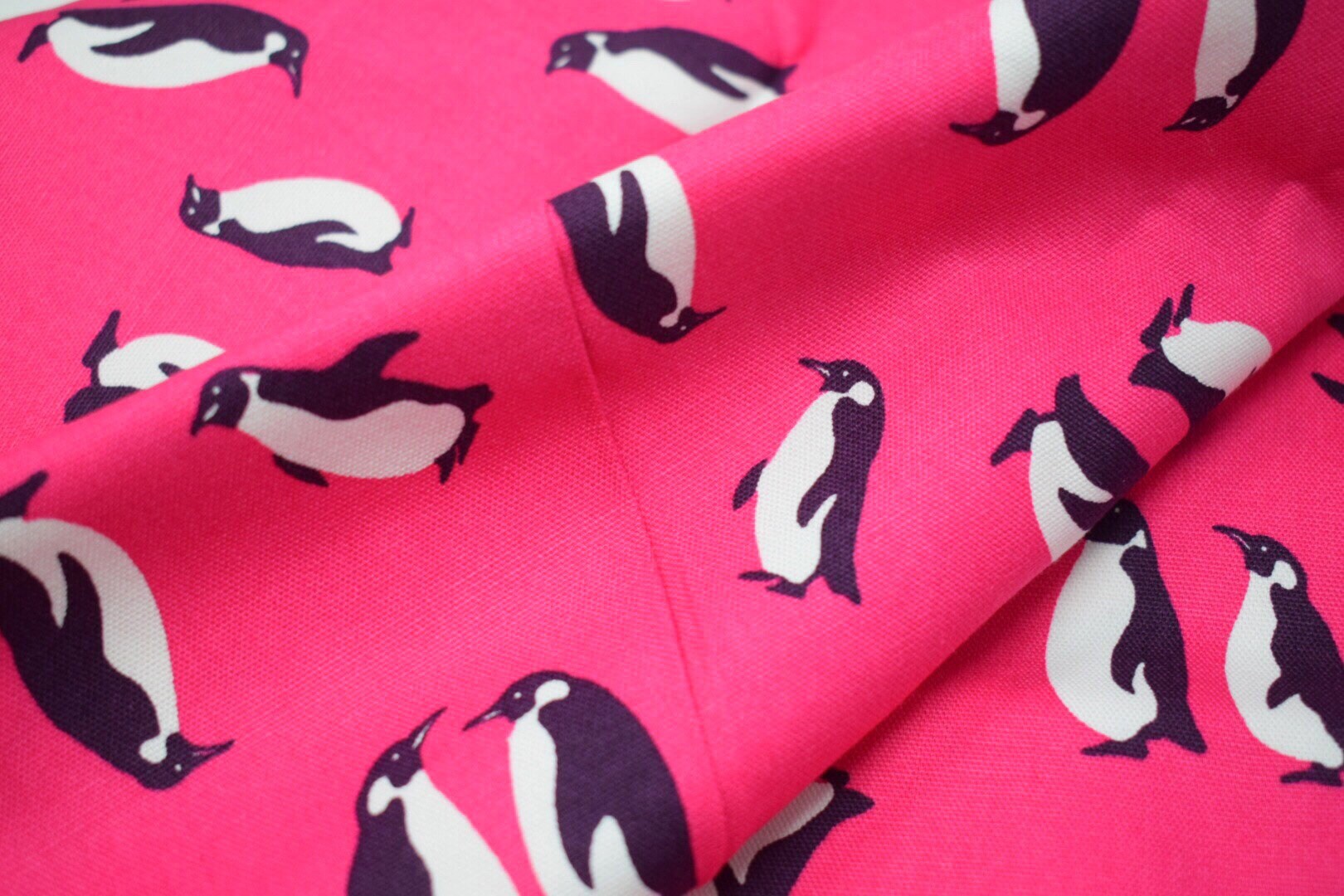 FREE SHIPPING FABRIC sevenberry penguin cotton fabric pink