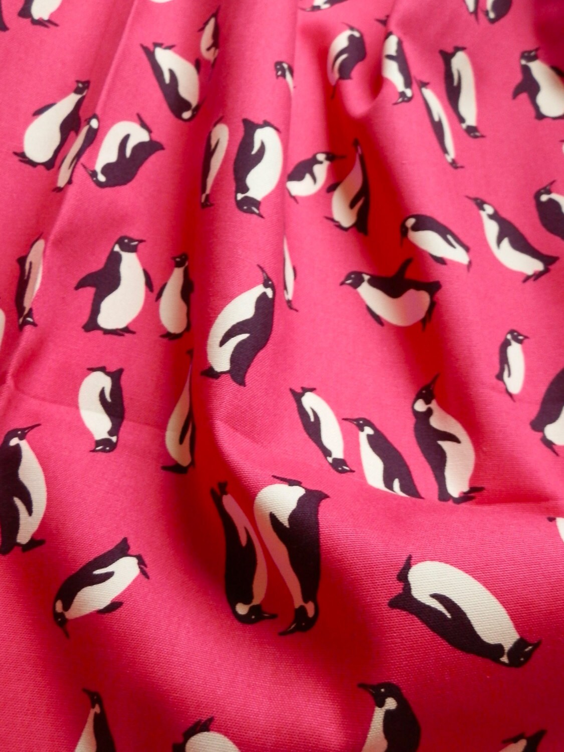 FREE SHIPPING FABRIC sevenberry penguin cotton fabric pink